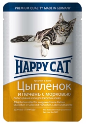 Happy Cat Кусочки в желе. Цыпленок и печень с морковью (0.1 кг) 24 шт.