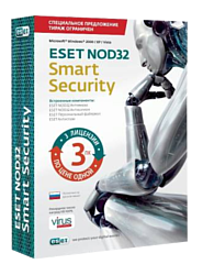 NOD32 Smart Security (3 ПК, 1 год) продление лицензии