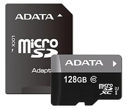 Карта памяти ADATA Premier microSDXC Class 10 UHS-I U1 128GB + SD adapter