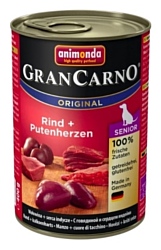 Animonda GranCarno Original Senior для пожилых собак с говядиной и сердцем индейки (0.4 кг) 1 шт.