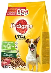 Pedigree (0.6 кг) Для взрослых собак маленьких пород, полнорационный корм с говядиной