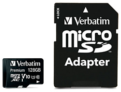 Verbatim microSDXC Class 10 UHS-1 128GB + SD adapter