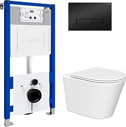 Унитаз Lauter Longer 2110822 с кнопкой 219704HD (узкая, черный)