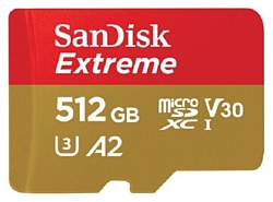 SanDisk Extreme microSDXC Class 10 UHS Class 3 V30 A2 160MB/s 512GB + SD adapter