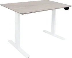 Стол для работы стоя ErgoSmart Wooden Ergo Desk Prime 1300х750х27 мм (скошенный край, дуб беленый/белый)