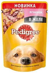 Pedigree (0.1 кг) 1 шт. Для взрослых собак всех пород с ягненком в желе