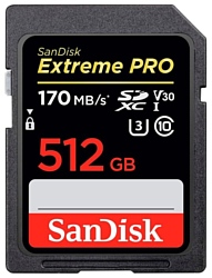 SanDisk Extreme Pro SDXC UHS Class 3 V30 170MB/s 512GB