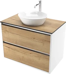 Тумба под умывальник ЗОВ Парма 70 P70LWP0MHMC1A-KP13H (белый/галифакс)