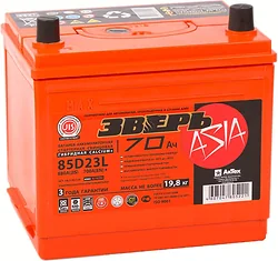 Автомобильный аккумулятор Зверь Asia 700A R+ ЗВА70ЗR (70Ah)