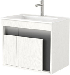 Тумба под умывальник Дабер 016 WeltWasser Deilbach 7517-60 Т16.6W.0.20_light (с подсветкой, белый древесный/серый)