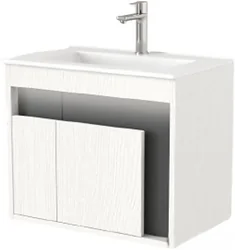 Тумба под умывальник Дабер 016 WeltWasser Deilbach 7517-60 Т16.6W.0.20_light (с подсветкой, белый древесный/серый)