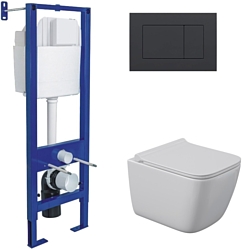 Унитаз Berges Wasserhaus Quattro S Rimless 043365 (с сиденьем и кнопкой смыва)