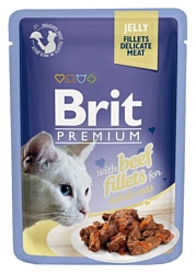 Brit (0.085 кг) 24 шт. Premium Beef Fillets in Jelly