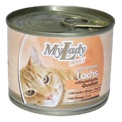 Dr. Alder МОЯ ЛЕДИ ПРЕМИУМ ЭДАЛТ лосось рубленое мясо Для домашних кошек консервы (0.195 кг) 1 шт.