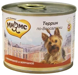 Мнямс (0.2 кг) Террин по-версальски для мелких пород собак (телятина с ветчиной)