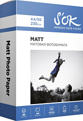 S'OK Matt Photo Paper A4 230 г/м2 50 листов SA4230050M