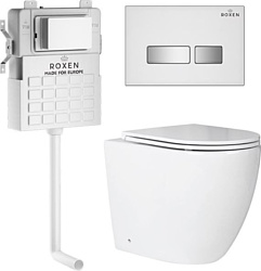 Унитаз Roxen Antares в комплекте с инсталляцией Attach 5 в 1 967095 (кнопка: белый)