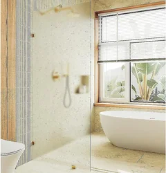 Душевая перегородка MaybahGlass 99x195 MGD-270-3 (сатин стекло/золото)