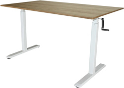 ErgoSmart Manual Desk Compact (белый/натуральный дуб)