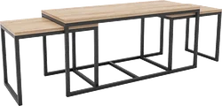 Журнальный столик Hype Mebel Трио 40x100-200 (черный/дуб галифакс натуральный)