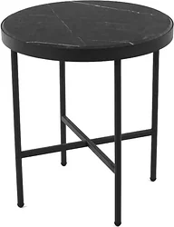 Журнальный столик Мебелик МеталлАрт М011 (черный мрамор/черный малый)