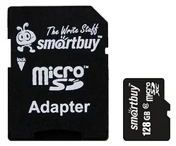 Карта памяти SmartBuy microSDXC Class 10 128GB + SD adapter