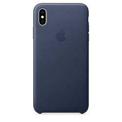 Apple Leather Case для iPhone XS Max Midnight Blue