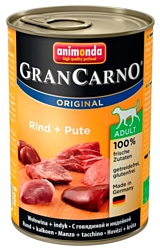 Animonda GranCarno Original Adult для собак с говядиной и индейкой (0.4 кг) 6 шт.