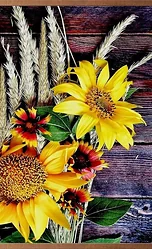 Инфракрасный обогреватель ТеплоМакс Домашний очаг (подсолнухи)