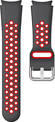 Rumi Sport N-style силиконовый для Samsung Galaxy Watch4/5 (20 мм, черный/красный)
