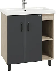 Тумба под умывальник Onika Тимбер 70.10 107057 (серый матовый/дуб сонома)