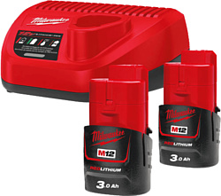 Milwaukee M12 M12NRG-302 4933451902 (2 x 12В/3 Ач + 12В)