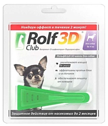 RolfСlub 3D Капли от клещей и блох для собак до 4 кг