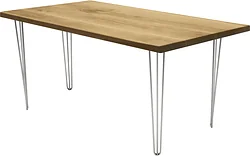 Кухонный стол Buro7 Грасхопер 180 (классика, дуб натуральный/серебро)