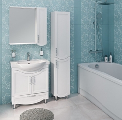 Тумба под умывальник Runo  Runo Неаполь 75 + Элеганс 75 (напольная, белый)