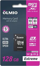 Карта памяти Olmio microSDXC 256GB Extreme UHS-I (U3)