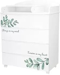 INDIGO Green Line с узким пеленальным столиком (листочки)