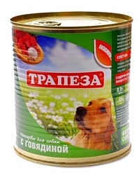 Трапеза Консервы для собак с говядиной (0.75 кг) 9 шт.