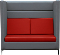Brioli Дирк двухместный (экокожа, L21-L19 (серый, красные вставки)