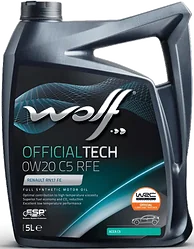 Моторное масло Wolf OfficialTech 0W-20 C5 RFE 5л