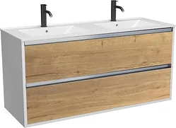 Тумба под умывальник ЗОВ  Парма 120 P120LWP0MHMC1A-OL120 (белый/галифакс)