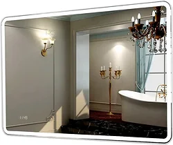 Зеркало Пекам  Marta 1 140x80 marta1-140x80dpcl (с подсветкой,с сенсором на взмах руки,подогрев,часы)