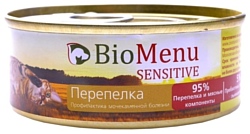 BioMenu Sensitive консервы для кошек с перепелкой (0.1 кг) 24 шт.