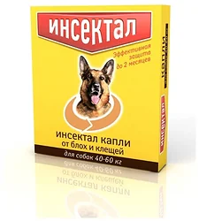 Средство от блох и клещей Инсектал Капли от клещей и блох для собак 40–60 кг