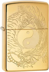 Зажигалка Zippo High Polish Brass Tiger and Dragon Design 49024