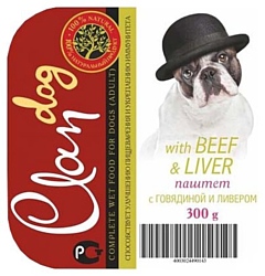 CLAN Паштет с говядиной и ливером для собак (0.3 кг) 1 шт.