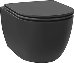 Унитаз Wellsee Chalice Perfection RimFree 182609001 (чаша, пневмокрышка, матовый черный)