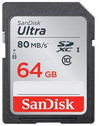 Sandisk Ultra SDXC Class 10 UHS-I 80MB/s 64GB