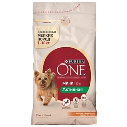 Purina ONE (1.5 кг) 6 шт. МИНИ Активная Курица с рисом