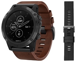 Garmin Fenix 5X Plus Sapphire с кожаным ремешком